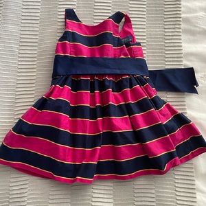 Pink and navy striped dress